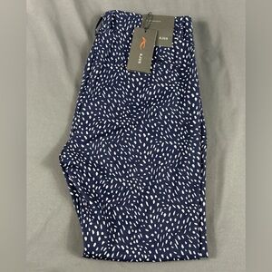 KJUS Womens Golf Pants Printed Treggings Medium 38  Blue Polyester Spandex